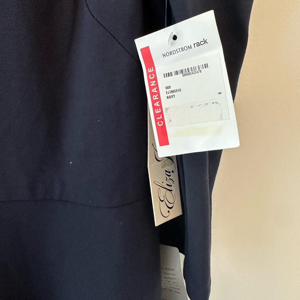 Eliza J Navy Cold Shoulder Fit & Flare Dress Size 8 - Picture 5 of 7
